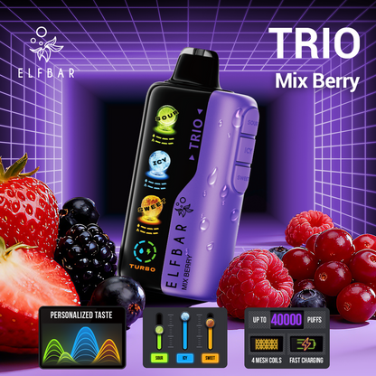 ELFBAR Trio 40000 Puffs Mix Berry Disposable Vape Dubai - Triple Flavor Control