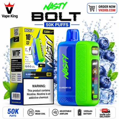 Nasty Bolt 50000 Puffs Blueberry Ice Disposable Vape Dubai