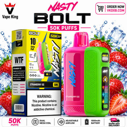 Nasty Bolt 50000 Puffs Strawberry ice Disposable Vape Dubai