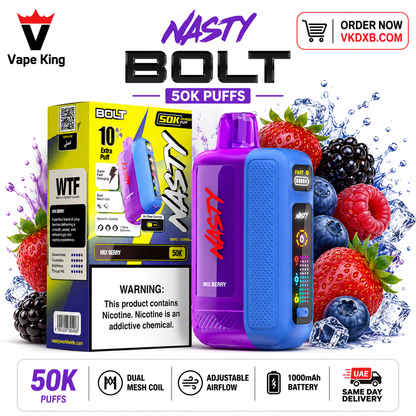 Nasty Bolt 50000 Puffs Disposable Vape Dubai mix berry