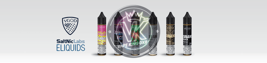 VGOD SALTNIC 30ML nicotine salt e-liquid bottles with various flavors and 45mg nicotine strength for smooth vaping experience