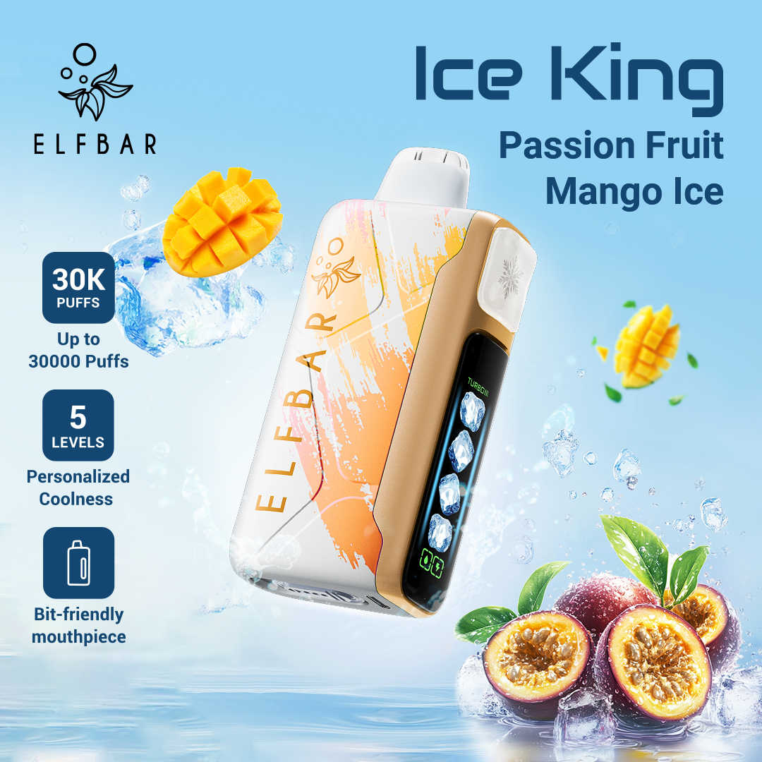 Elfbar ice king 30k at vape king dxb mango passion fruit ice
