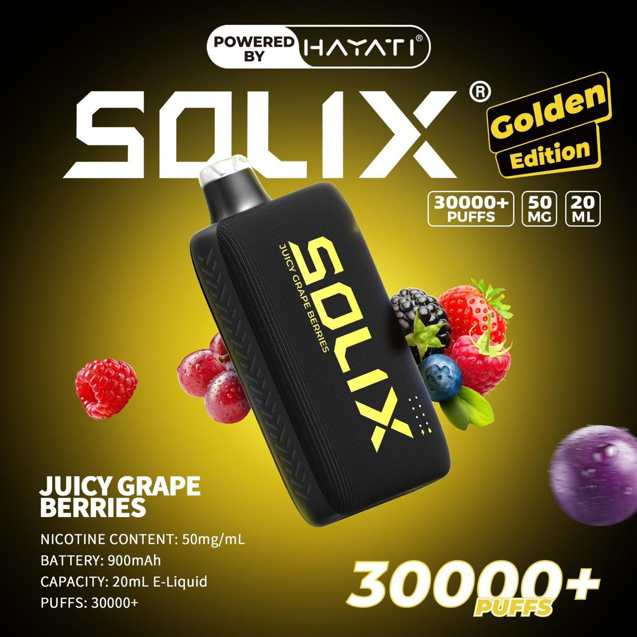 Hayati Solix Golden Edition – 30,000 Puffs Premium Disposable Vape in Dubai & UAE