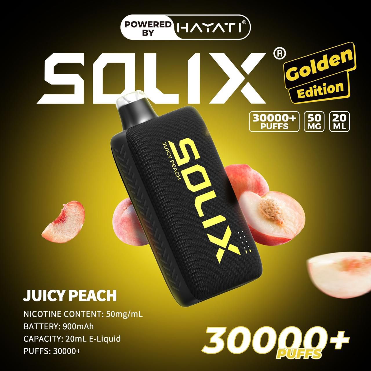 Hayati Solix Golden Edition – 30,000 Puffs Premium Disposable Vape in Dubai & UAE