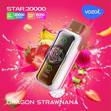 strawberry banana and dragon fruit of 
Vozol Star 20000 puffs dual power