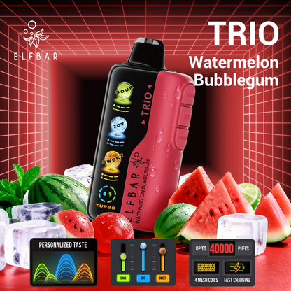 ELFBAR Trio 40K Watermelon Bubblegum Disposable Vape Dubai UAE