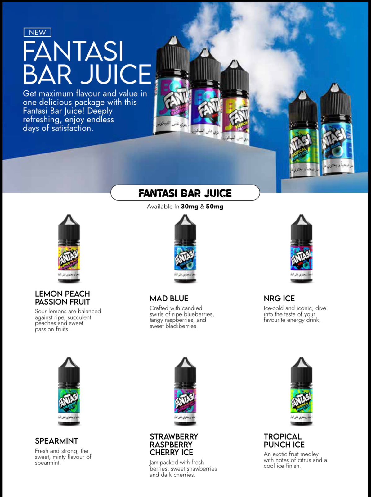 vape juice names Fantasi Salt Nic E-Liquid 30ml Dubai Flavour:Tropical Summer Esco Bars Disposable Vape- Vaporizer Accessories & Parts