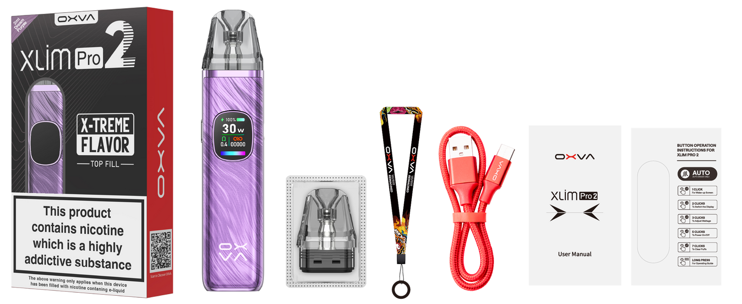 OXVA XLIM Pro 2 Pod Kit box contents UAE official packaging