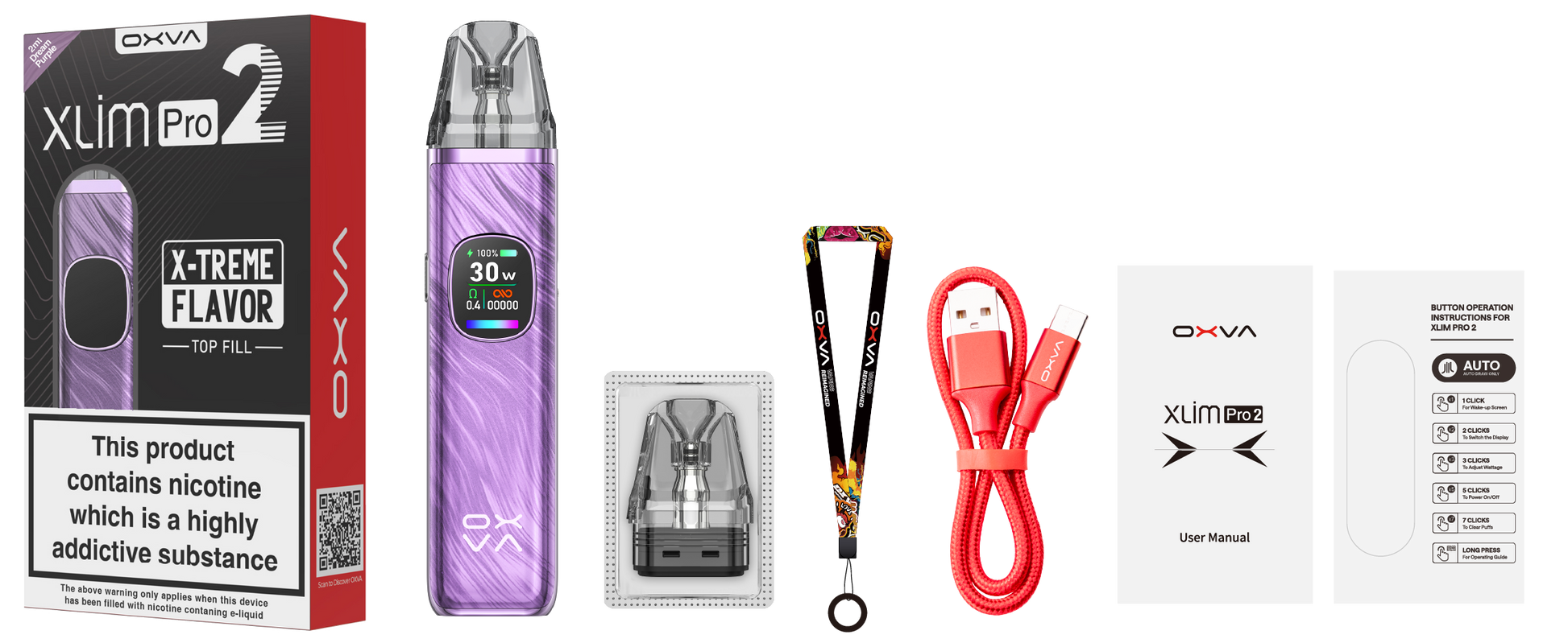OXVA XLIM Pro 2 Pod Kit box contents UAE official packaging