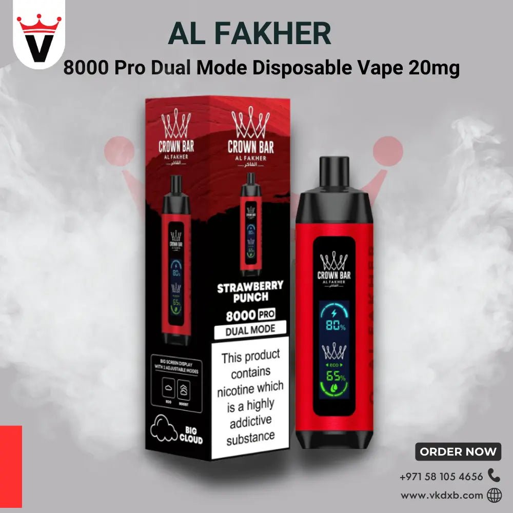 AL FAKHER CROWN BAR 8000 DUAL PRO Disposable Vape in Dubai - Vape king dxbBERRY ICE