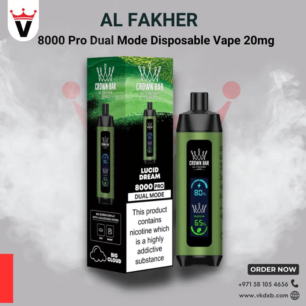 AL FAKHER CROWN BAR 8000 DUAL PRO Disposable Vape in Dubai - Vape king dxbBERRY ICE