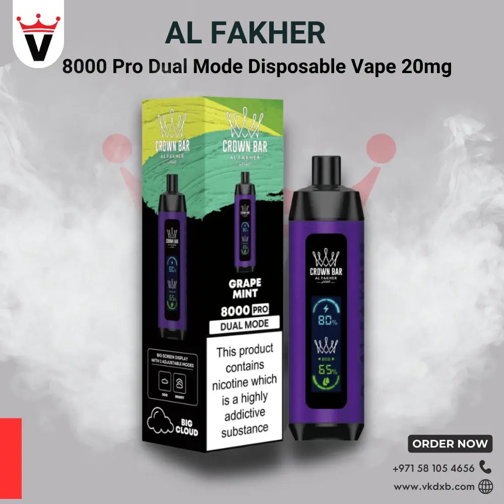 AL FAKHER CROWN BAR 8000 DUAL PRO Disposable Vape in Dubai - Vape king dxbBERRY ICE