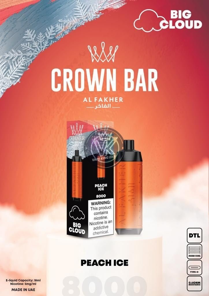 Al Fakher Crown Bar 8000 Puffs Rechargeable Disposable Vape - Vape king dxbBerry Mint