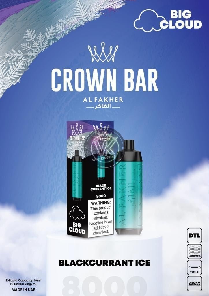 Crown Bar Vape 8000 Puffs Al Fakher Pro 8000 Puffs Crown Bar Disposable Crown Bar Vape 8000 Puffs Al Fakher Pro 8000 Puffs Crown Bar Disposable