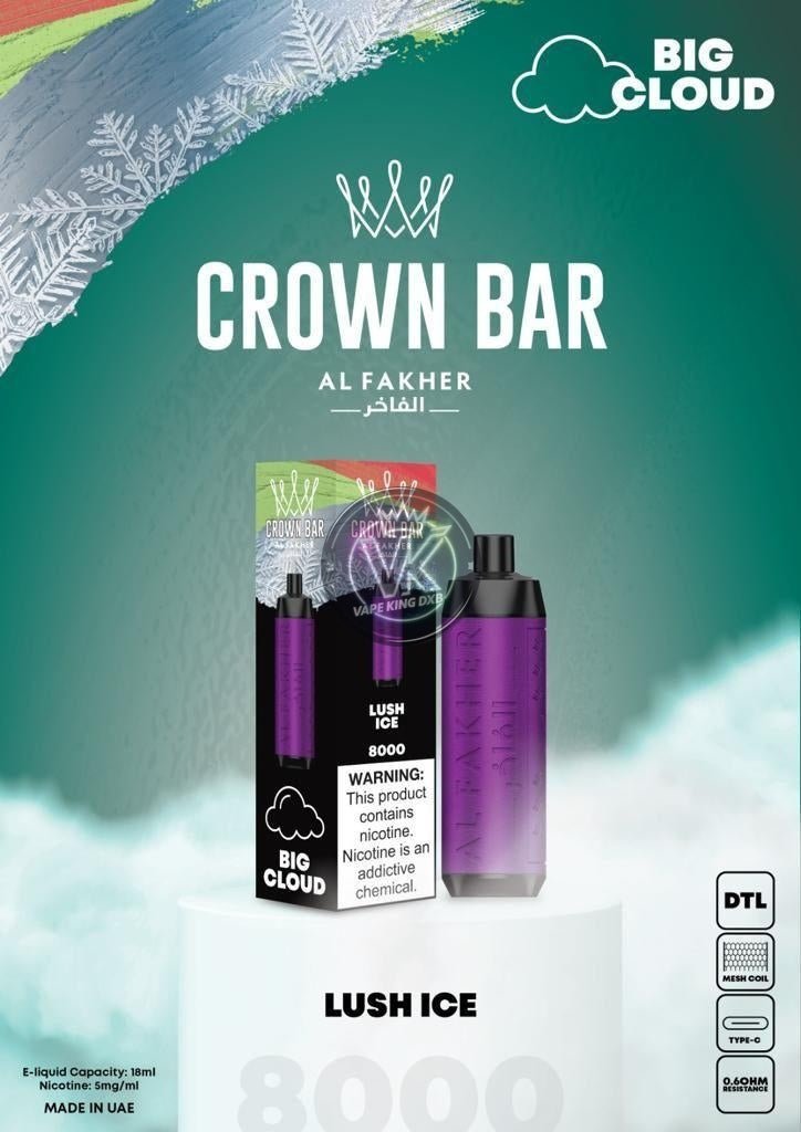 Al Fakher Crown Bar 8000 Puffs Dubai | Shisha Flavours | VKDXB Vape king dxb Al Fakher Crown Bar 8000 Puffs Dubai | Shisha Flavours | VKDXB Vape king dxb