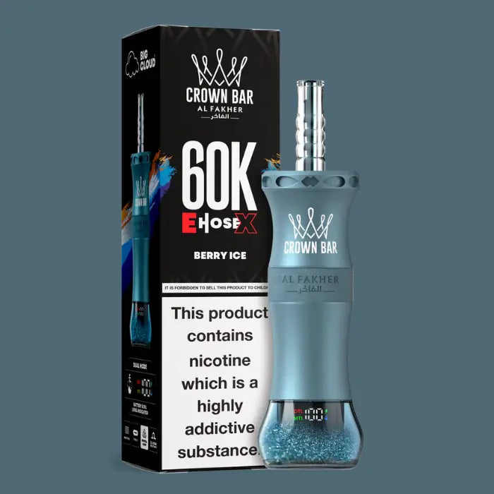 Al Fakher Crown Bar EHoseX 60000 Puffs Berry Ice Hookah Vape Dubai UAE