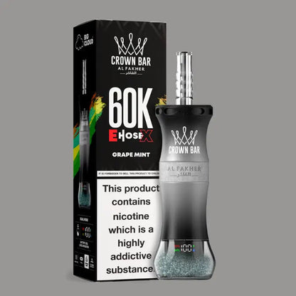 Al Fakher Crown Bar EHoseX 60000 Grape Mint DTL Hookah Vape UAE