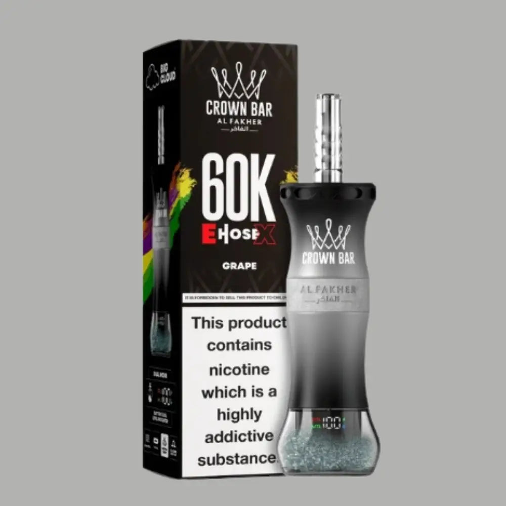 Crown Bar EHoseX 60K Grape Disposable Hookah Vape Dubai - شيشة الكترونية