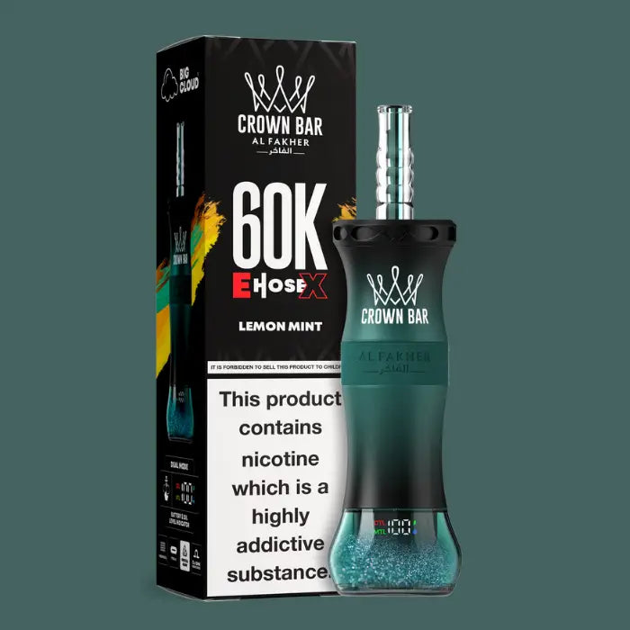 Al Fakher Crown Bar EHoseX 60000 Lemon Mint Shisha Disposable Vape UAE