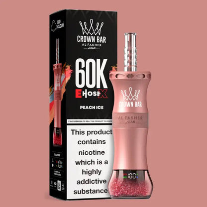 Al Fakher Crown Bar EHoseX 60000 Puffs Peach Ice Shisha Vape Dubai UAE