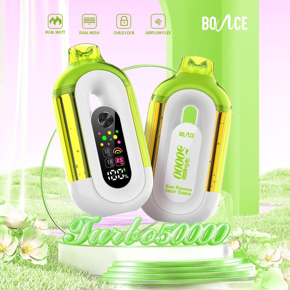 Kiwi Passion Fruit Guava Vape – Bounce Turbo 50000 Puffs in UAE