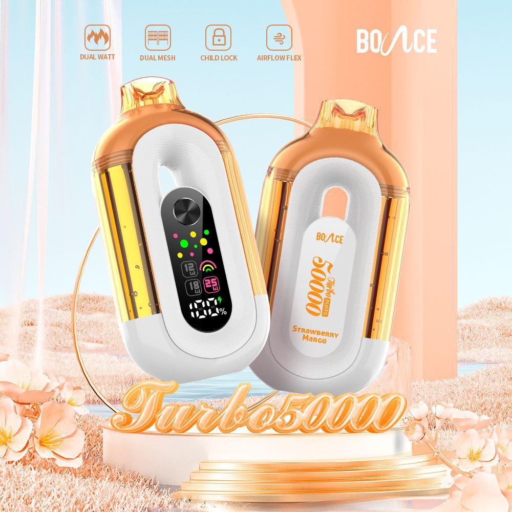 Bounce Turbo Strawberry Mango Flavor – Rechargeable Vape UAE