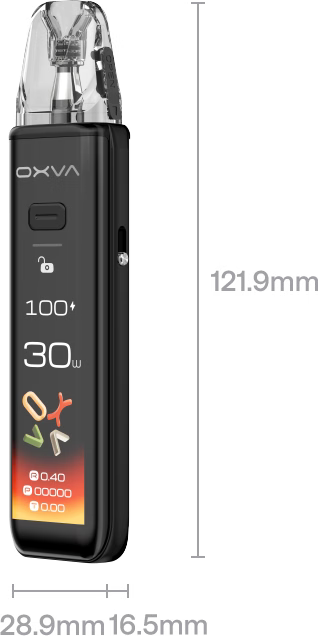 OXVA XLIM 3 Ultra Pod Kit specifications 1500mAh 30W display