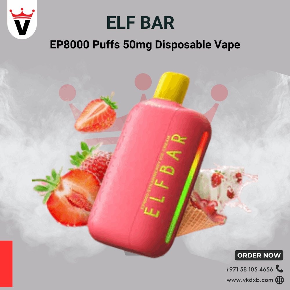 Elf Bar 8000 Disposable Vape in Dubai - NON RECHARGEABLE - Vape king dxbBlack Razz Ice5% Nic ENG