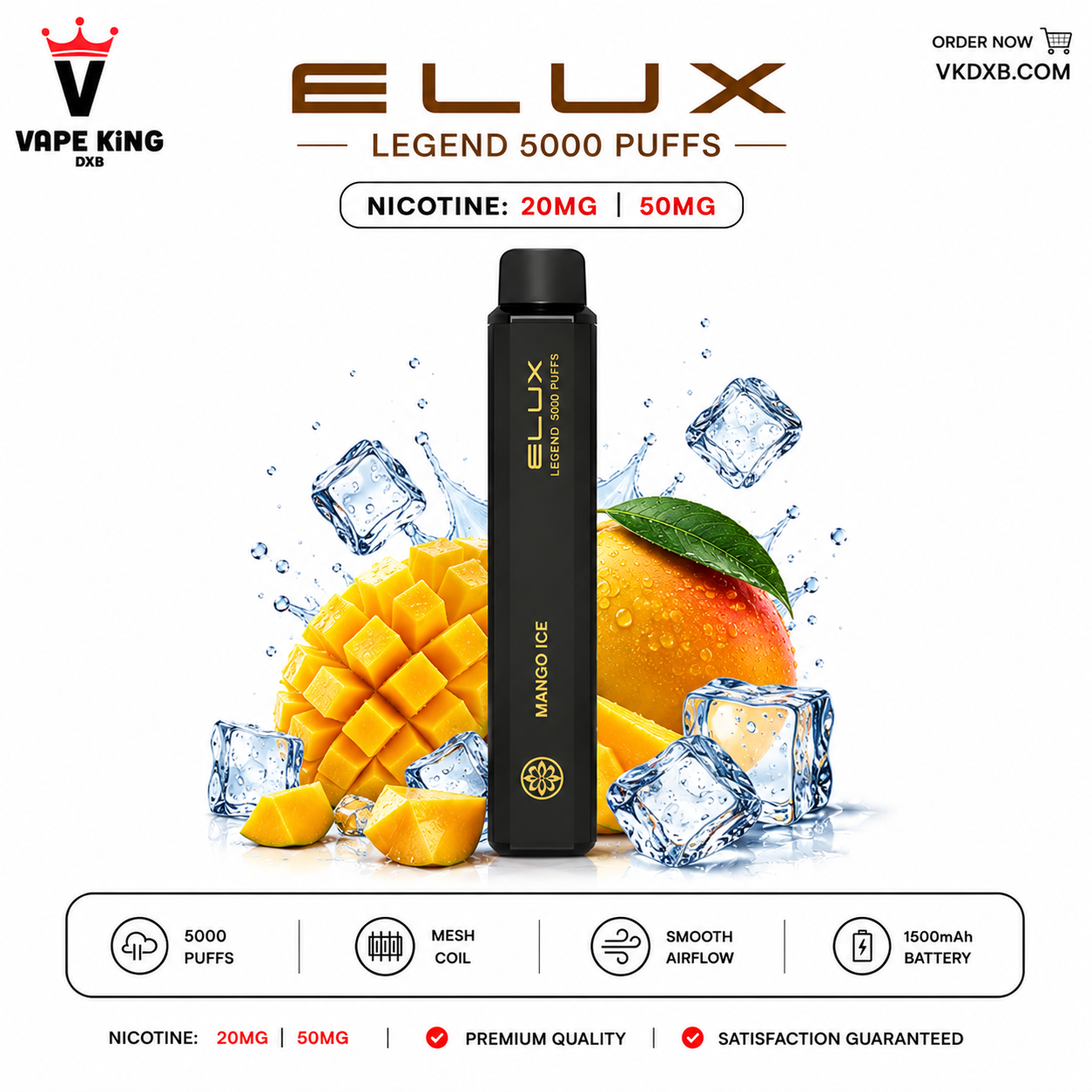 Elux Legend 5000 Puffs Blueberry Ice Disposable Vape Dubai UAE