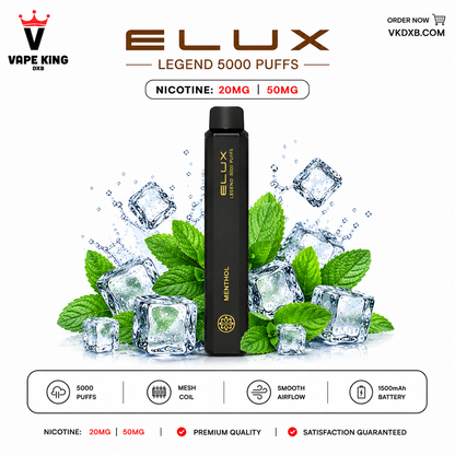 Elux Legend 5000 Puffs Grape Ice Disposable Vape Dubai UAE
