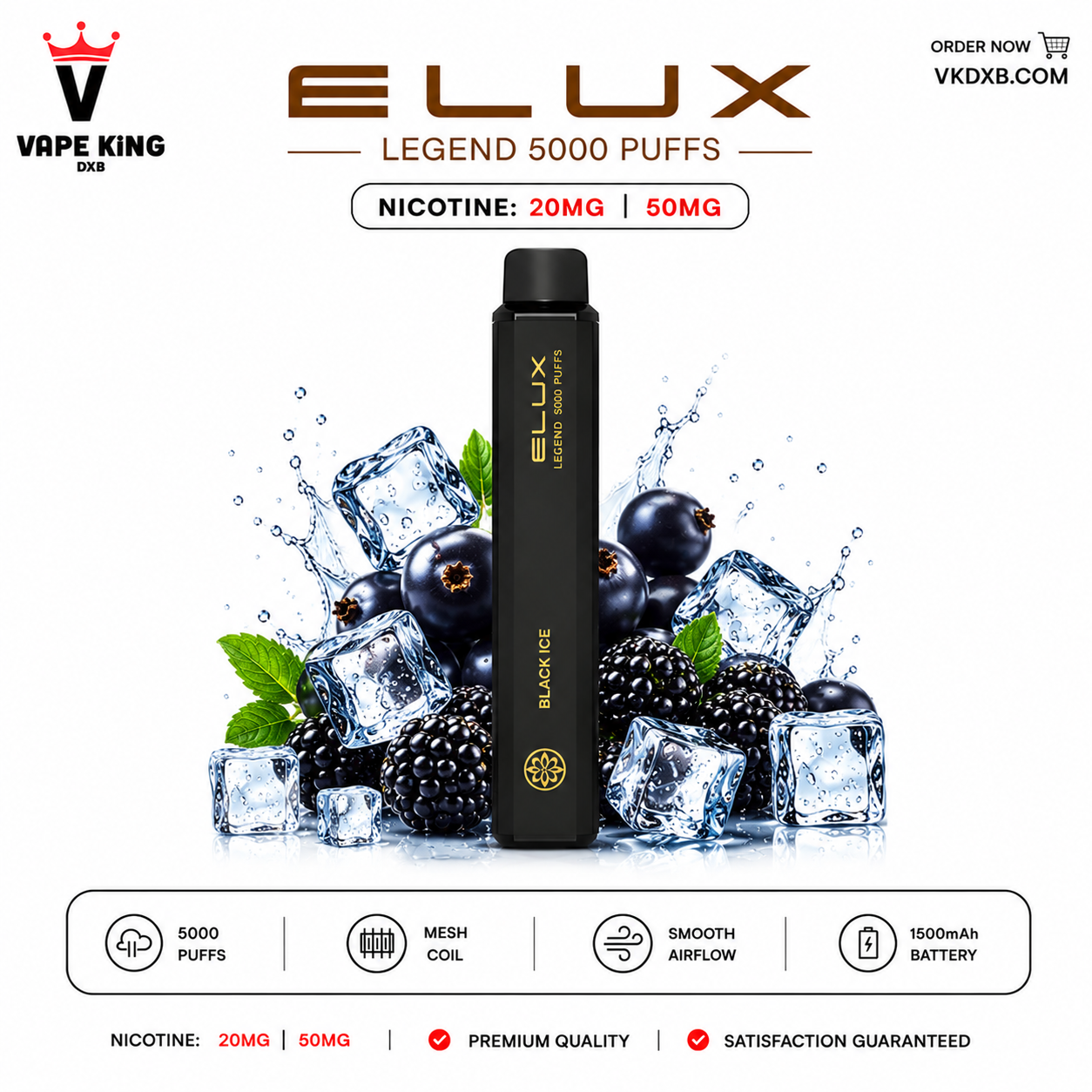 Elux Legend 5000 Puffs Mango Passion Fruit Disposable Vape Dubai UAE