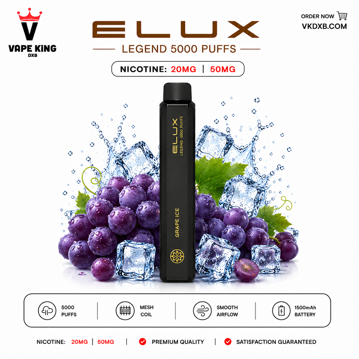 Elux Legend 5000 Puffs Menthol Disposable Vape Dubai UAE