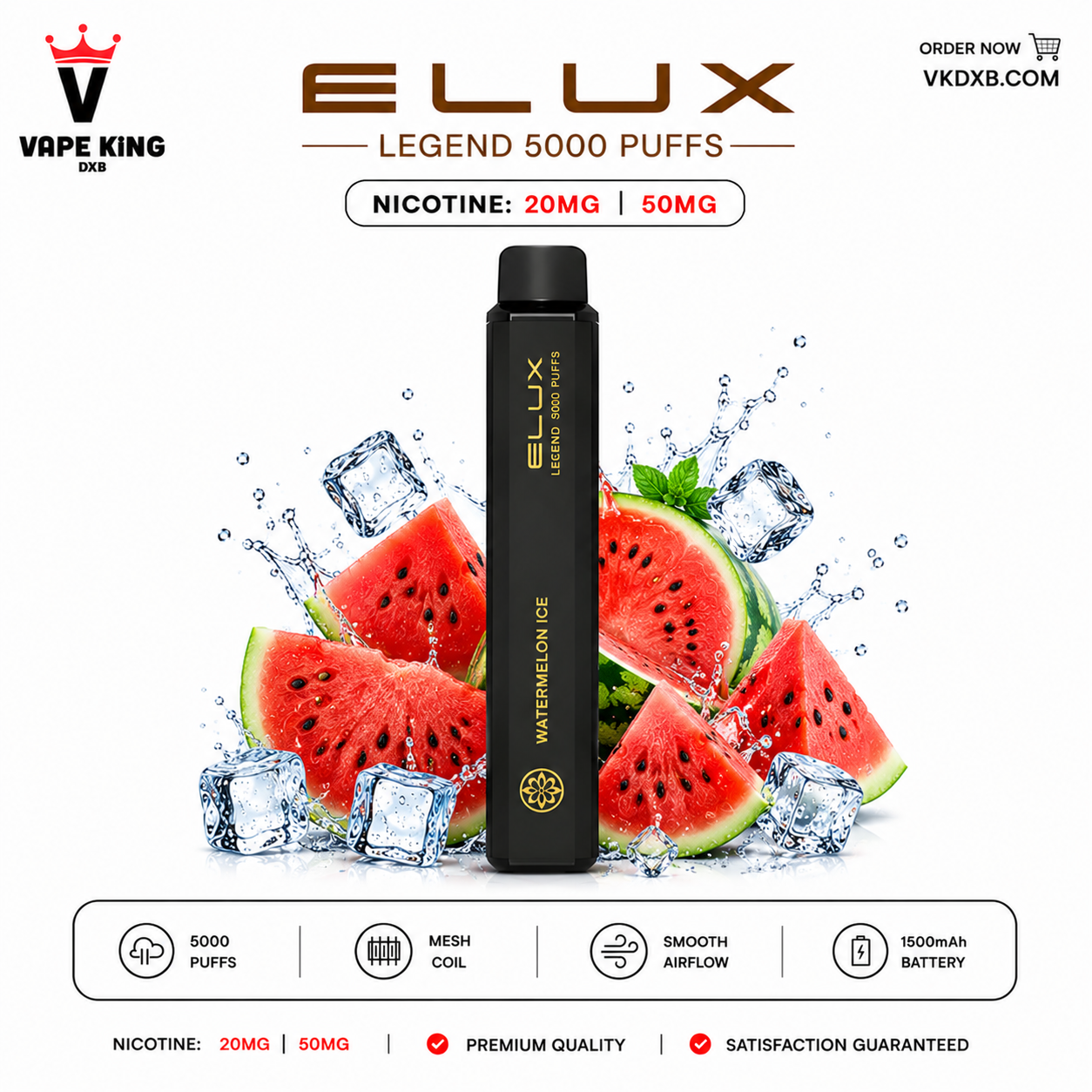 Elux Legend 5000 Puffs Passion Fruit Guava Disposable Vape Dubai UAE