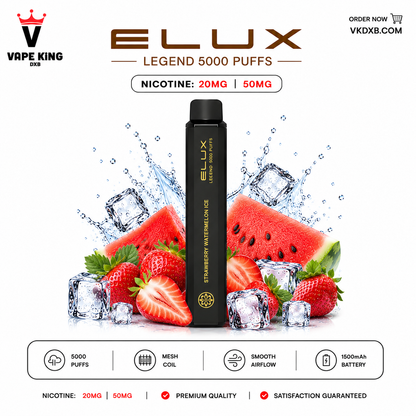 Elux Legend 5000 Puffs Strawberry Watermelon Ice Disposable Vape Dubai UAE