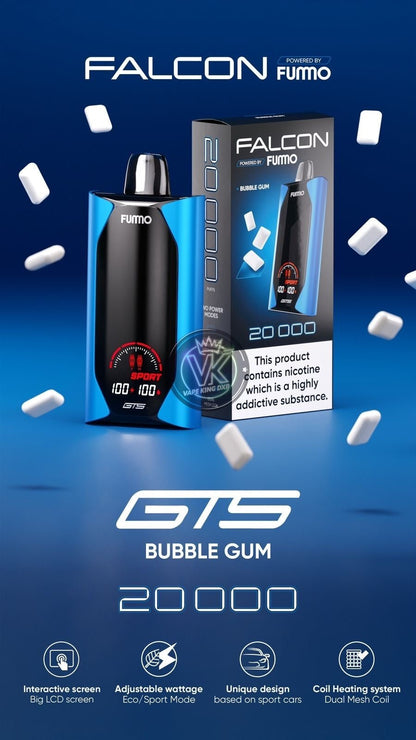 buble gum fummo falcon 20000 puffs in dubai at vape king dxb 