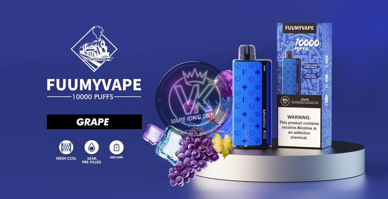 Fummy vape 10000 puff 5% rechargeable - disposable - Vape king dxbGrape