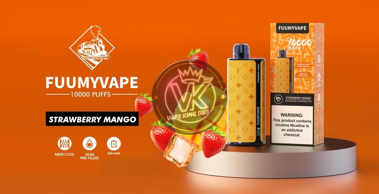 Fummy vape 10000 puff 5% rechargeable - disposable - Vape king dxbStrawberry mango