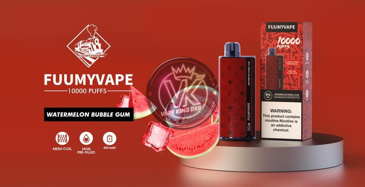 Fummy vape 10000 puff 5% rechargeable - disposable - Vape king dxbWatermelon bubblegum