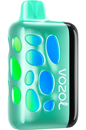 VOZOL rave 40000 puffs at vape king dxb electronic device with a colorful, bubble-like design on a white background