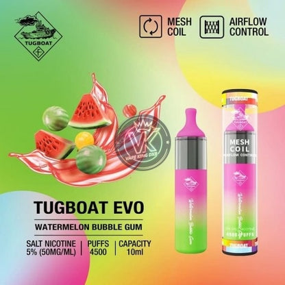 TUGBOAT EVO 4500 PUFF 5% NICOTINE - DISPOSABLE